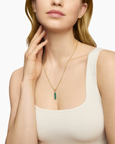 Barrel Amulet with Green Onyx and 18K Yellow Gold, 20mm